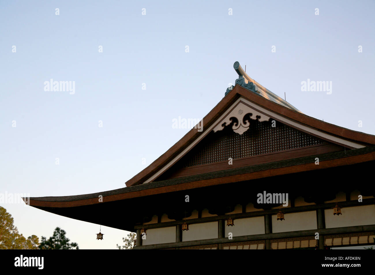 Epcot Center Walt Disney World Orlando Floride Chine section stand détails architecturaux d'un toit pagode Banque D'Images