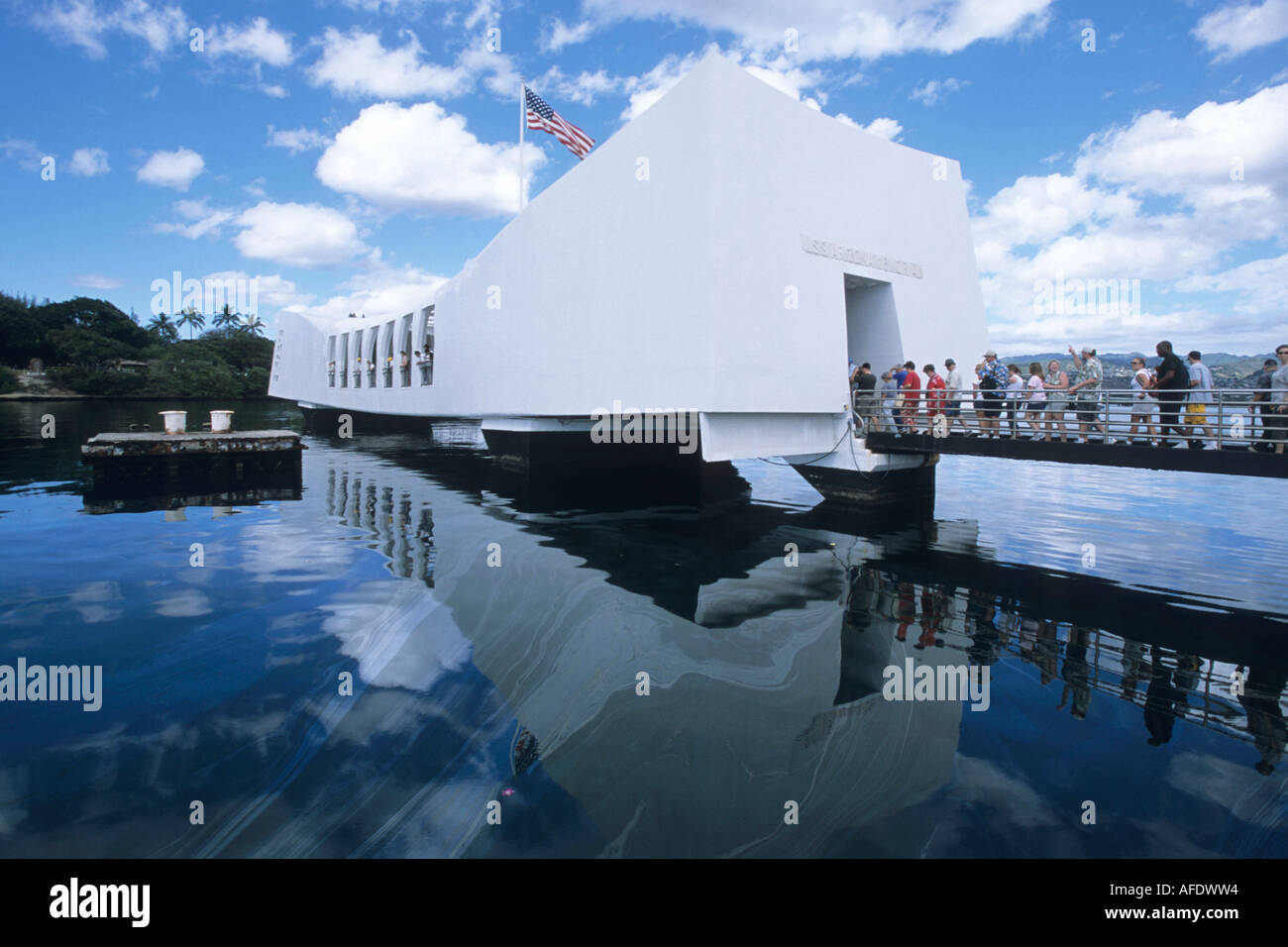 USS Arizona Memorial, Pearl Harbor, Honolulu, Oahu, Hawaii, USA Banque D'Images