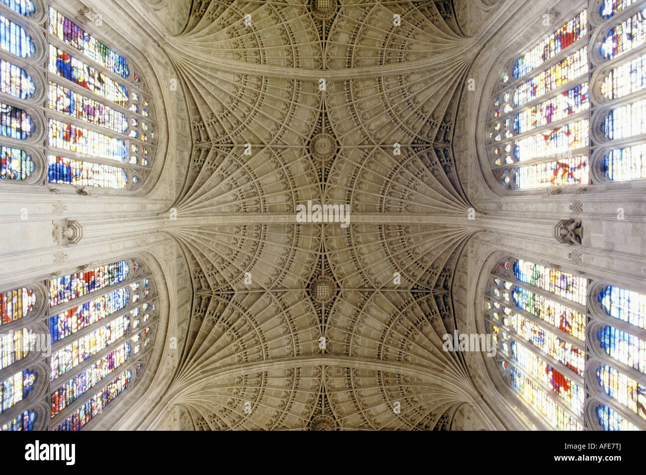 Plafond de la chapelle de King's College, Cambridge Banque D'Images