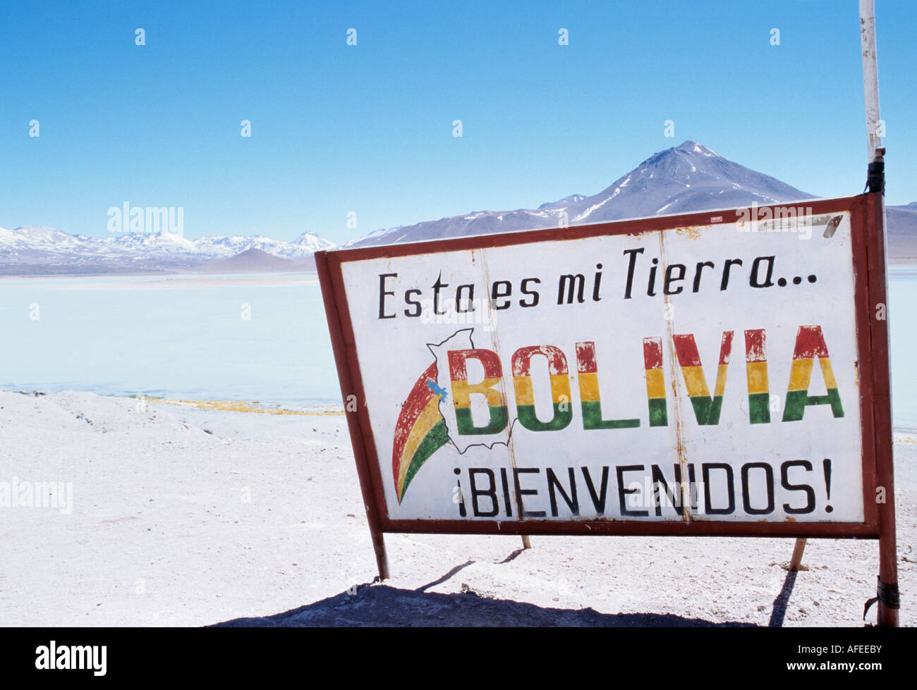 Bienvenue à la Bolivie - Laguna Verde, BOLIVIE Banque D'Images