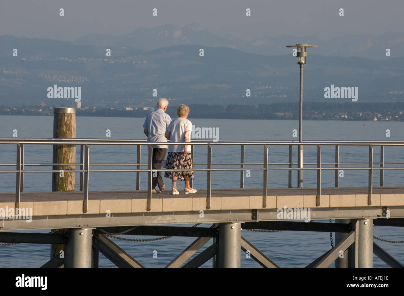 Hagnau jetée, Lac de Constance (Bodensee) Bade-wurtemberg Allemagne Juillet 2004 Banque D'Images