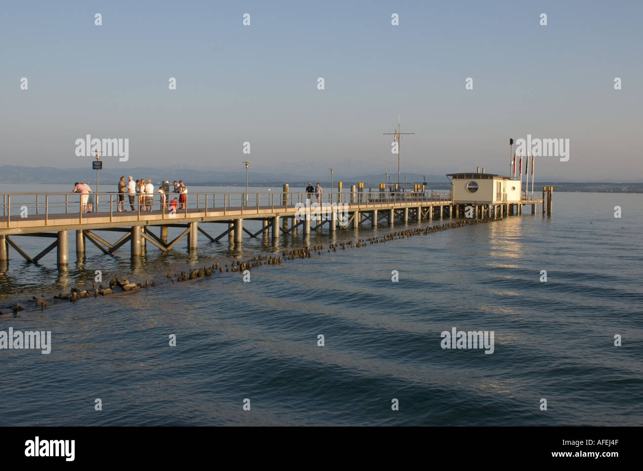 Hagnau jetée, Lac de Constance (Bodensee) Bade-wurtemberg Allemagne Juillet 2004 Banque D'Images