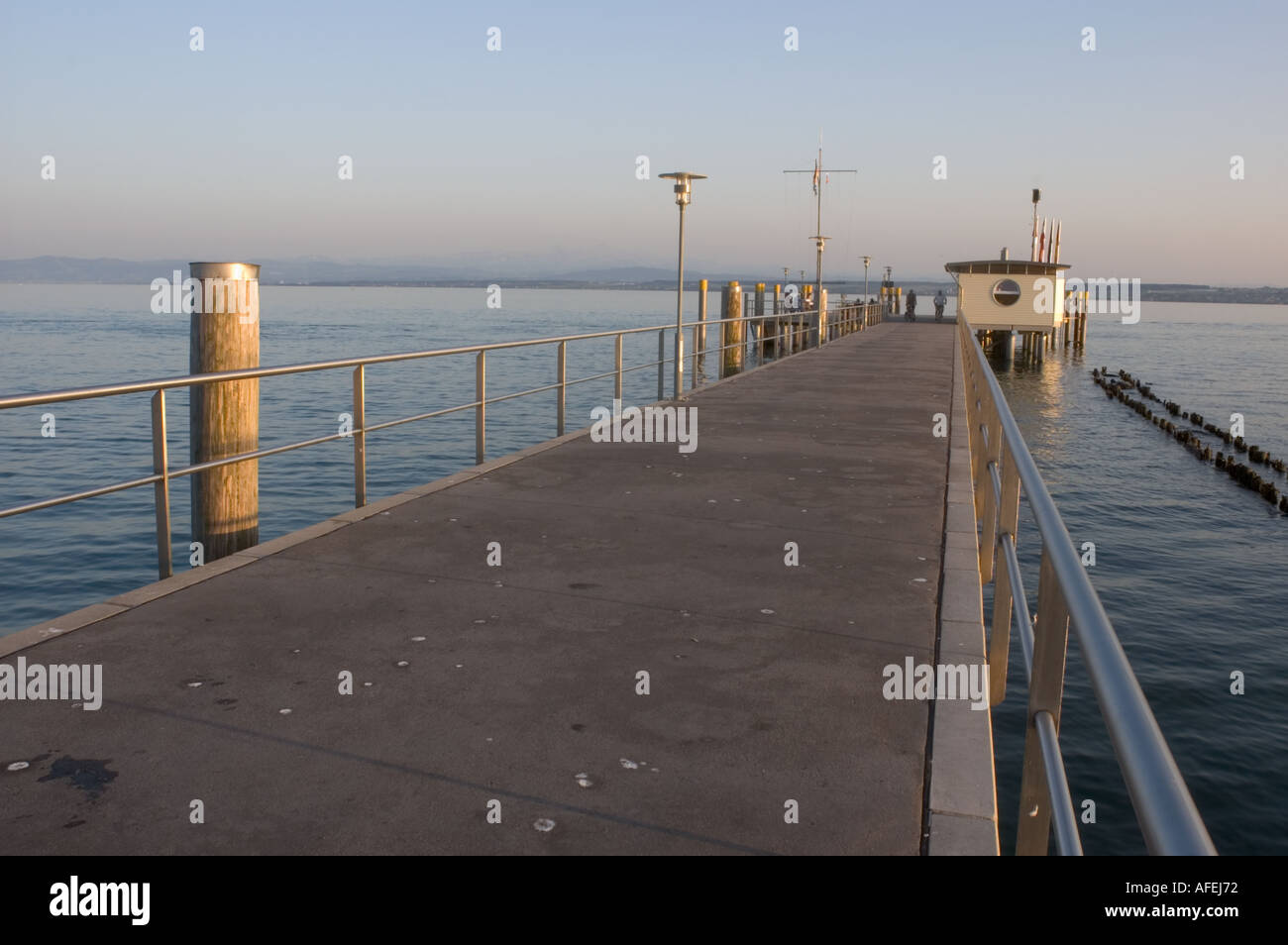 Hagnau jetée, Lac de Constance (Bodensee) Bade-wurtemberg Allemagne Juillet 2004 Banque D'Images