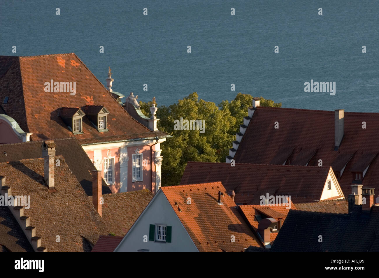 Ville de Meersburg, Lac de Constance (Bodensee) Bade-wurtemberg Allemagne Juillet 2004 Banque D'Images