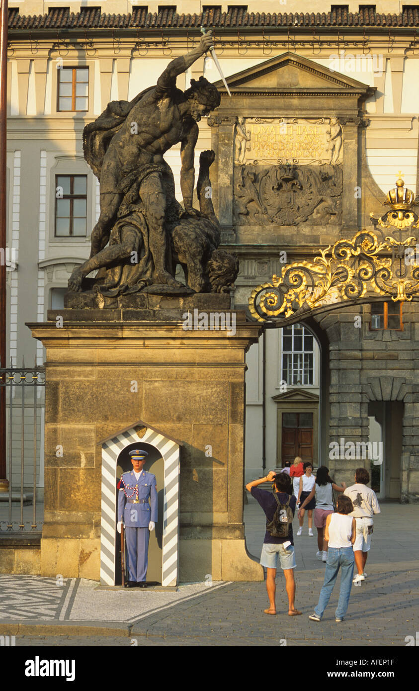 Château de Prague République tchèque Passerelle Banque D'Images