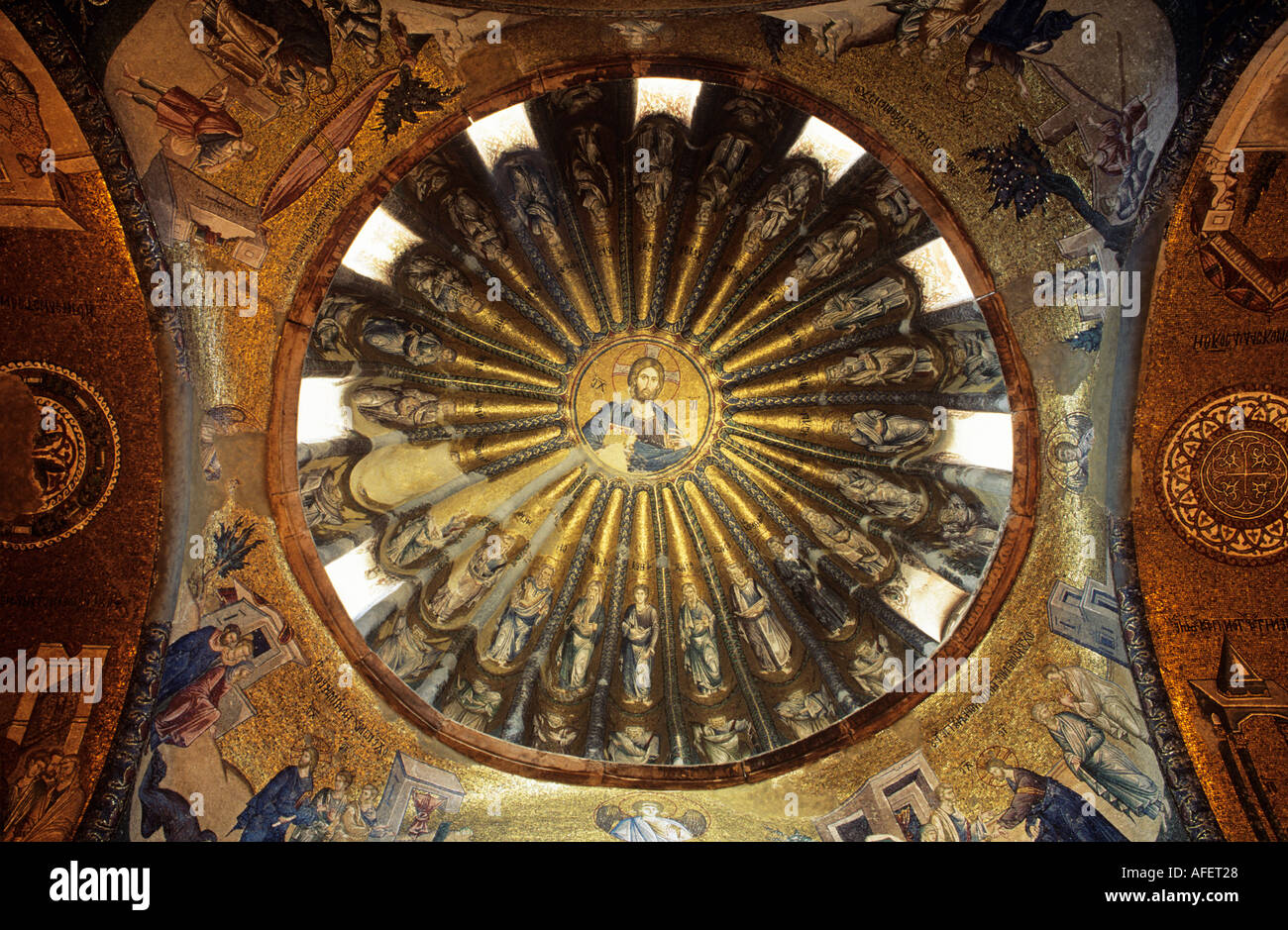 Mosaïques sur Dome Mosquée Kariye Istanbul Banque D'Images