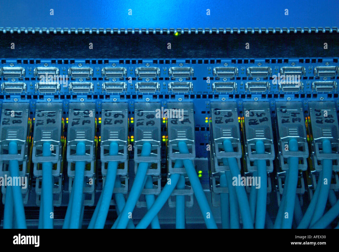 Pour l'interrupteur de l'ordinateur de bord supercomputing Vernetzung Banque D'Images