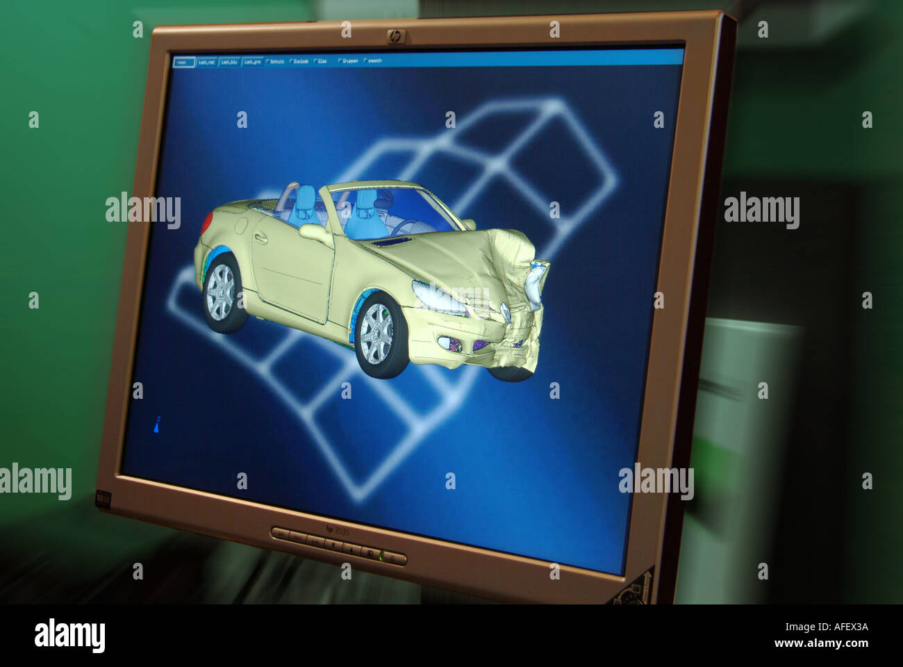 Simulation virtuelle rechnergestützte Unfallforschung crashtest Banque D'Images