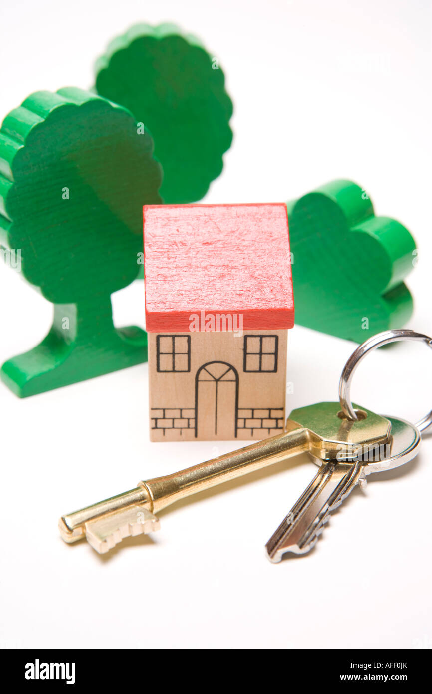 Les clés de l'immobilier à maison de rêve en banlieue ou le pays ou la protection de la sécurité de la propriété de la chambre Banque D'Images