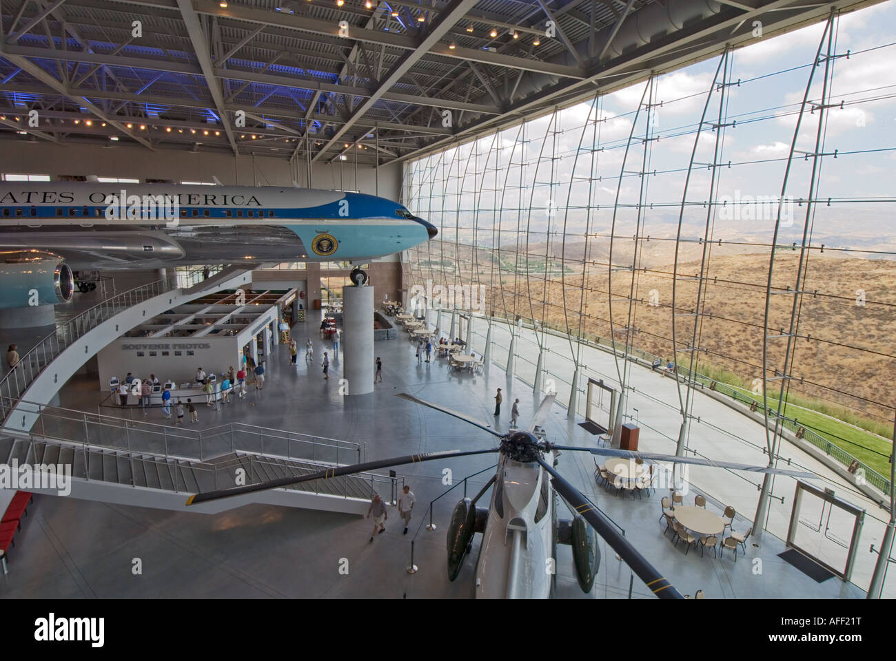 Simi Valley Californie Ronald Reagan Presidential Library W et Musée de l'Air Force One Pavilion avion présidentiel Banque D'Images