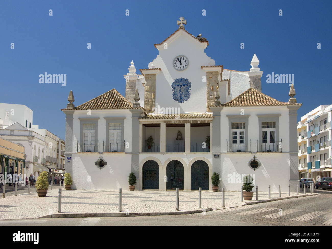 Algarve de l'Est, l'église paroissiale de Olhao Banque D'Images