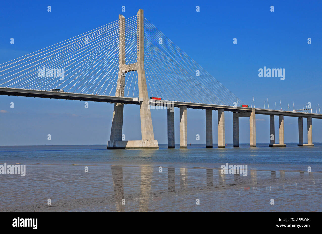 Parque das Nações, Lisbonne, le Pont Vasco da Gama Banque D'Images