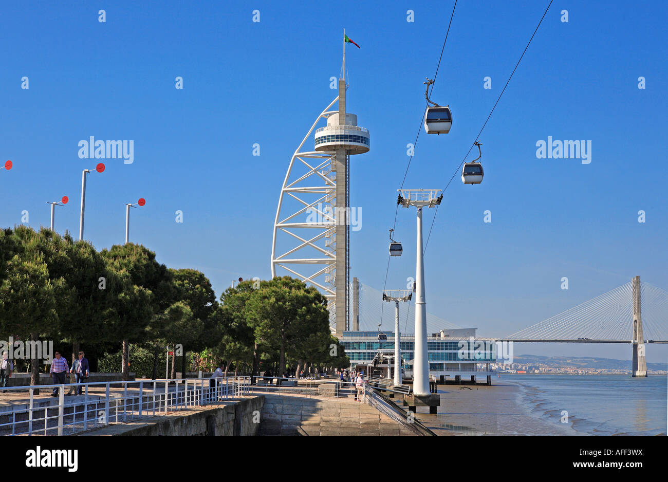 Parque das Nações, Lisbonne, Torre Vasco Da Gama Banque D'Images