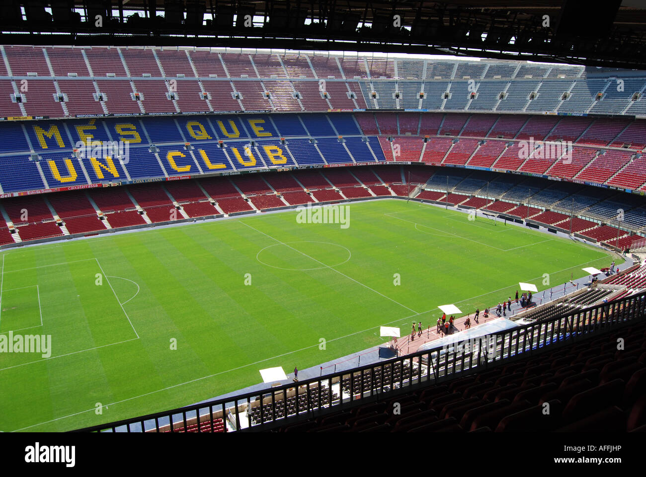 Des sièges vides dans le stade de football club Barcelone Espagne Banque D'Images