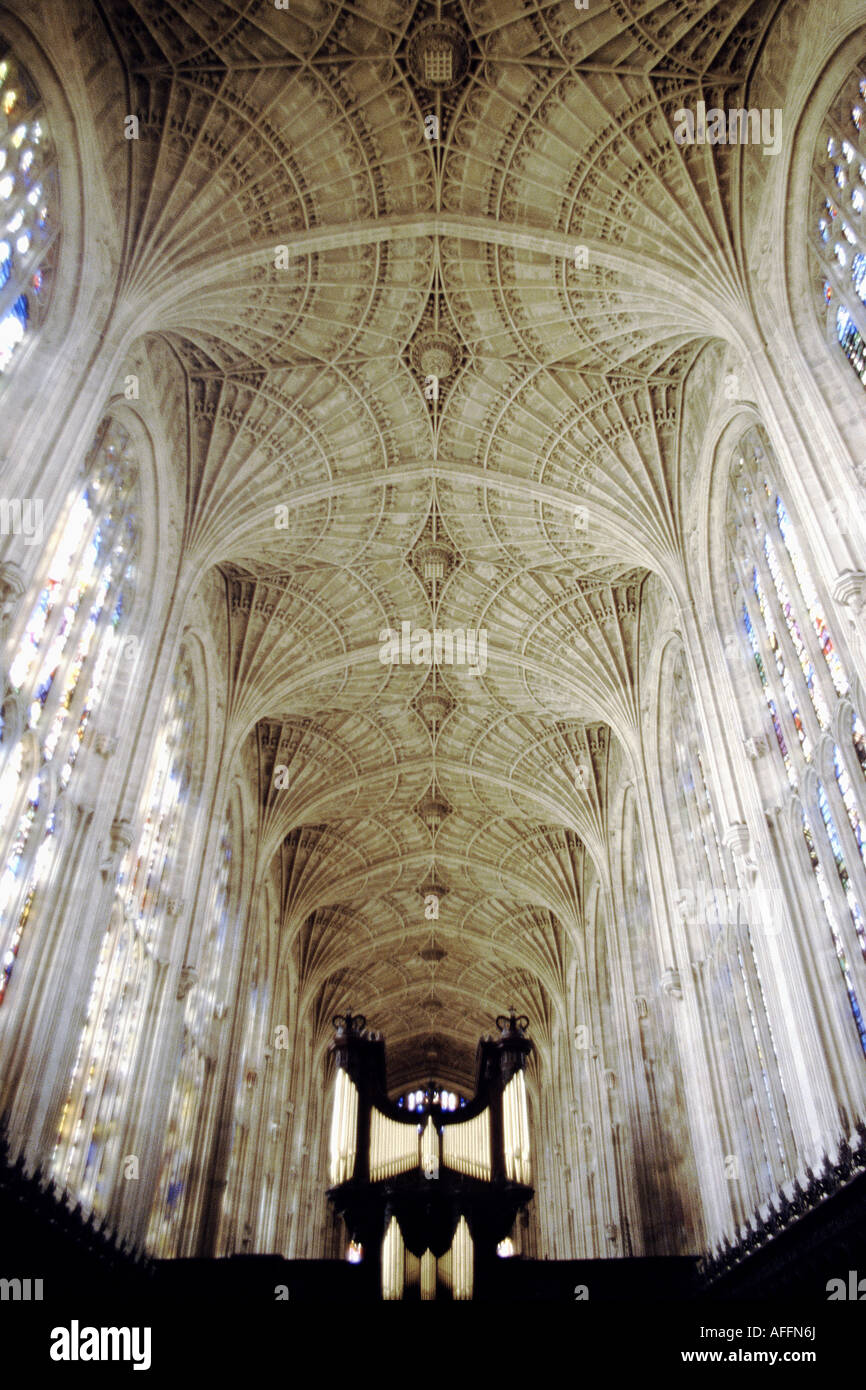 Plafond de la chapelle de King's College, Cambridge Banque D'Images