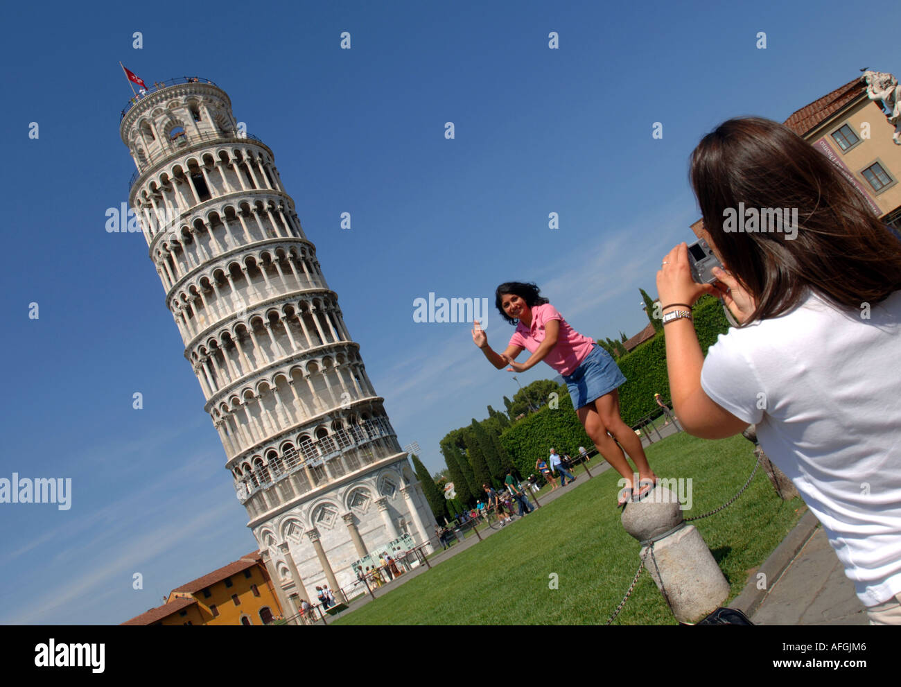 La tour penchée de Pise, Toscane, Italie Banque D'Images