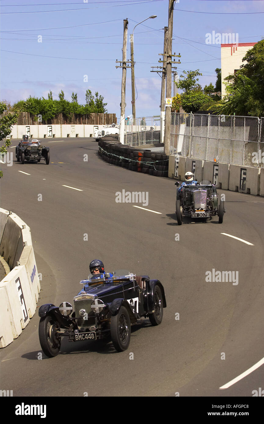 Fraser Nash TT Replica 1938 et Fraser Nash TT Replica 1932 Classic Street Racing Dunedin ile sud Nouvelle Zelande Banque D'Images