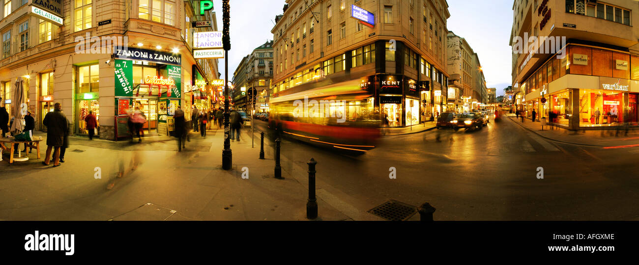 Rues commerçantes de Vienne, dans le premier arrondissement Banque D'Images