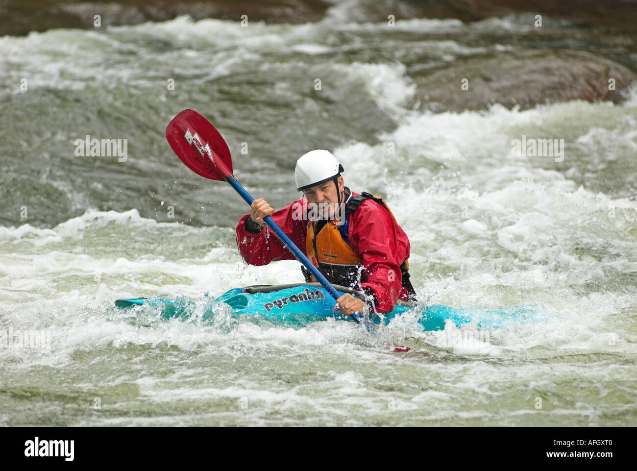 Sur le Cayak Ocoee River Tennessee USA Banque D'Images