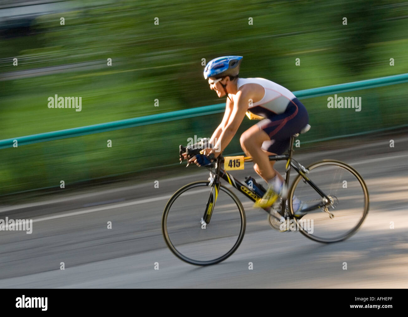 Blurred Motion cycliste, Juillet 2006 Banque D'Images