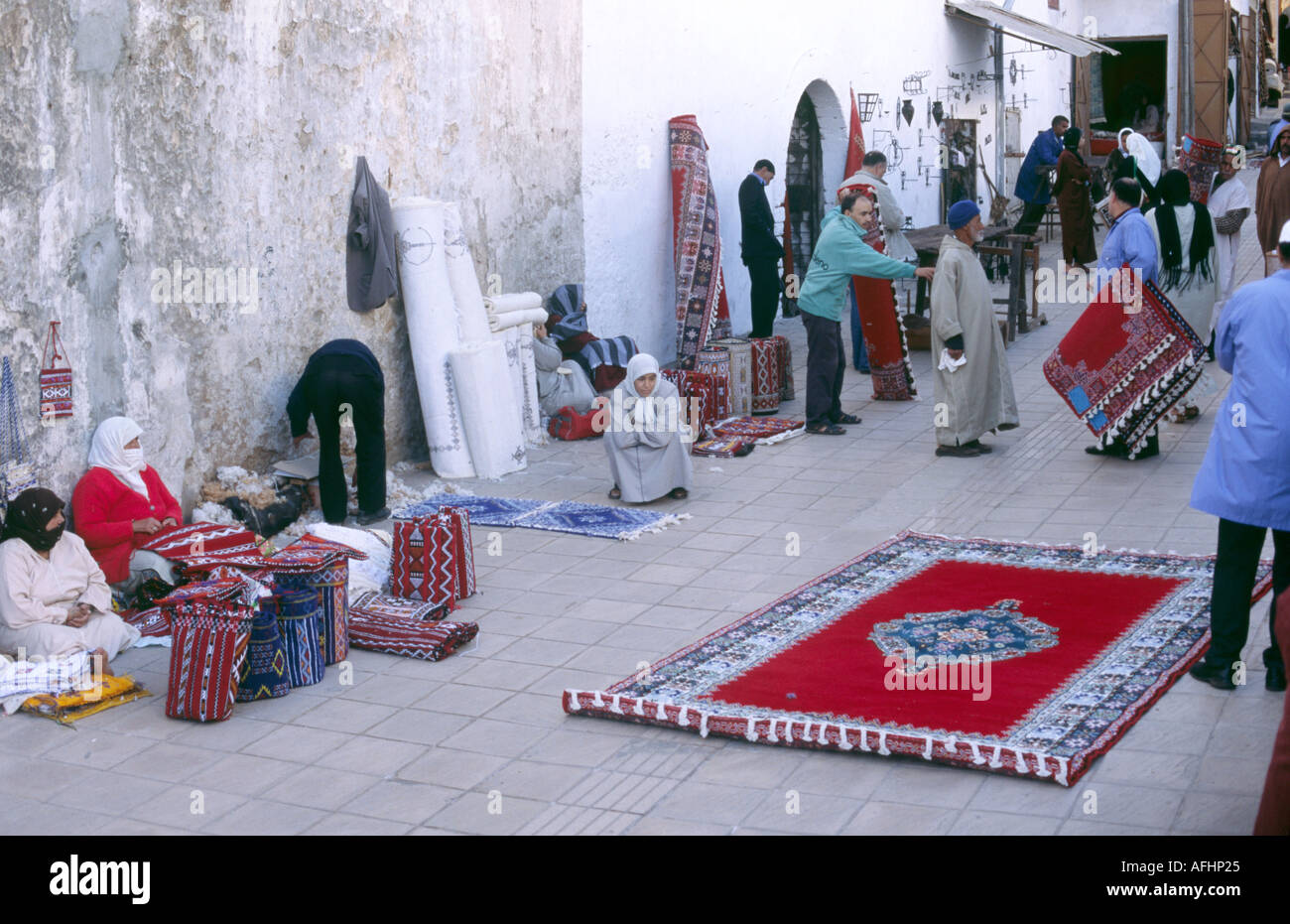 Le souk de tapis - Rabat, Maroc Photo Stock - Alamy