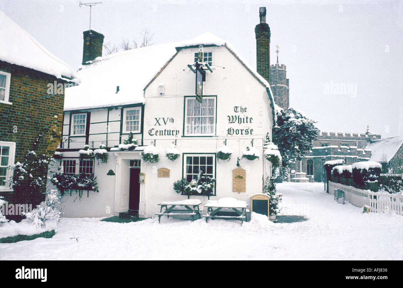 White Horse pub chilham kent Banque D'Images