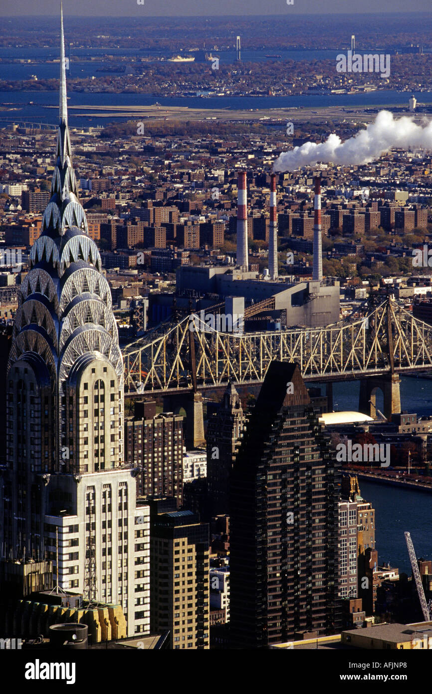 Chrysler Building 59th Street Bridge New York USA Banque D'Images