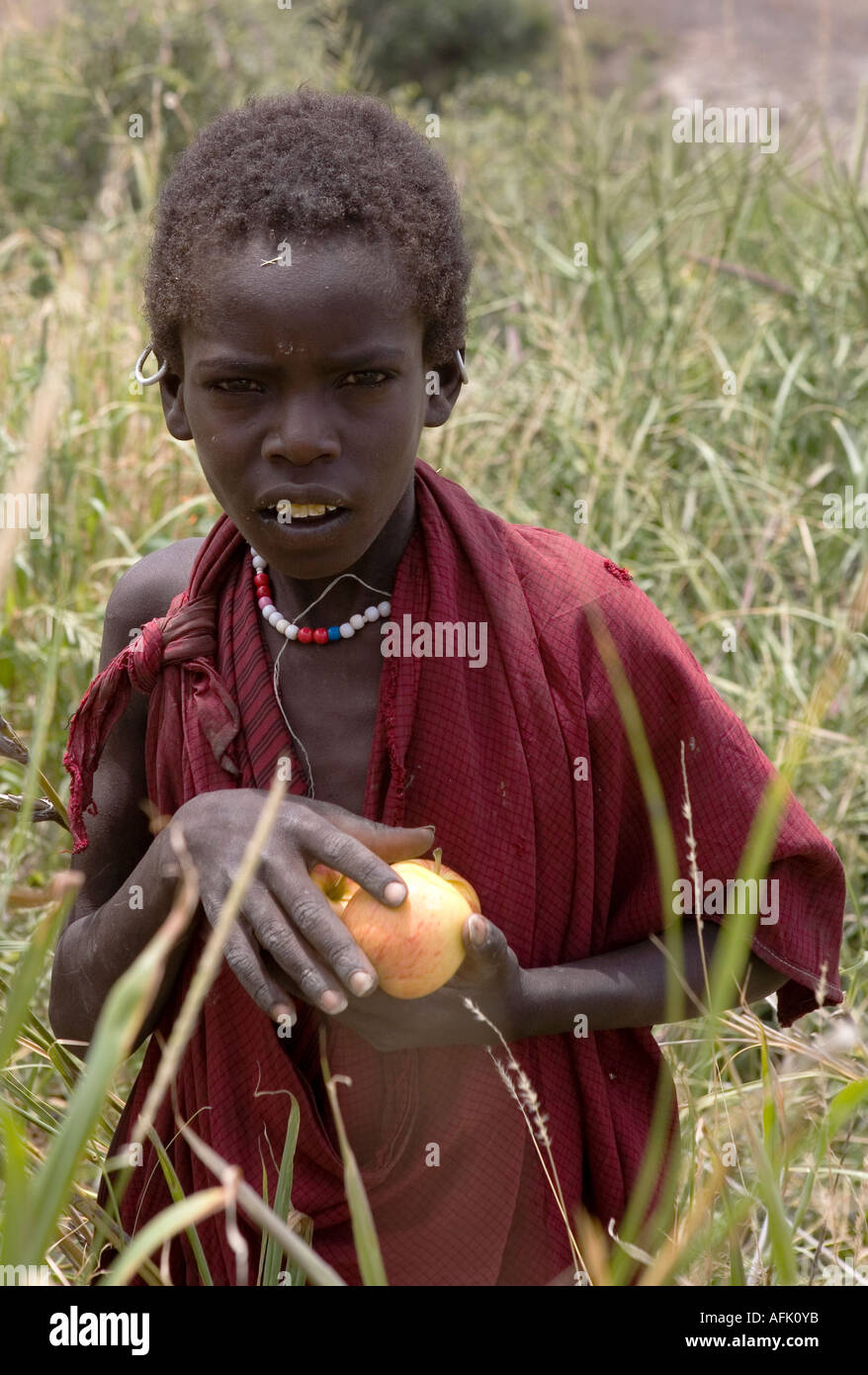 Fille Masai la Ngorongoro Conservation Area Banque D'Images