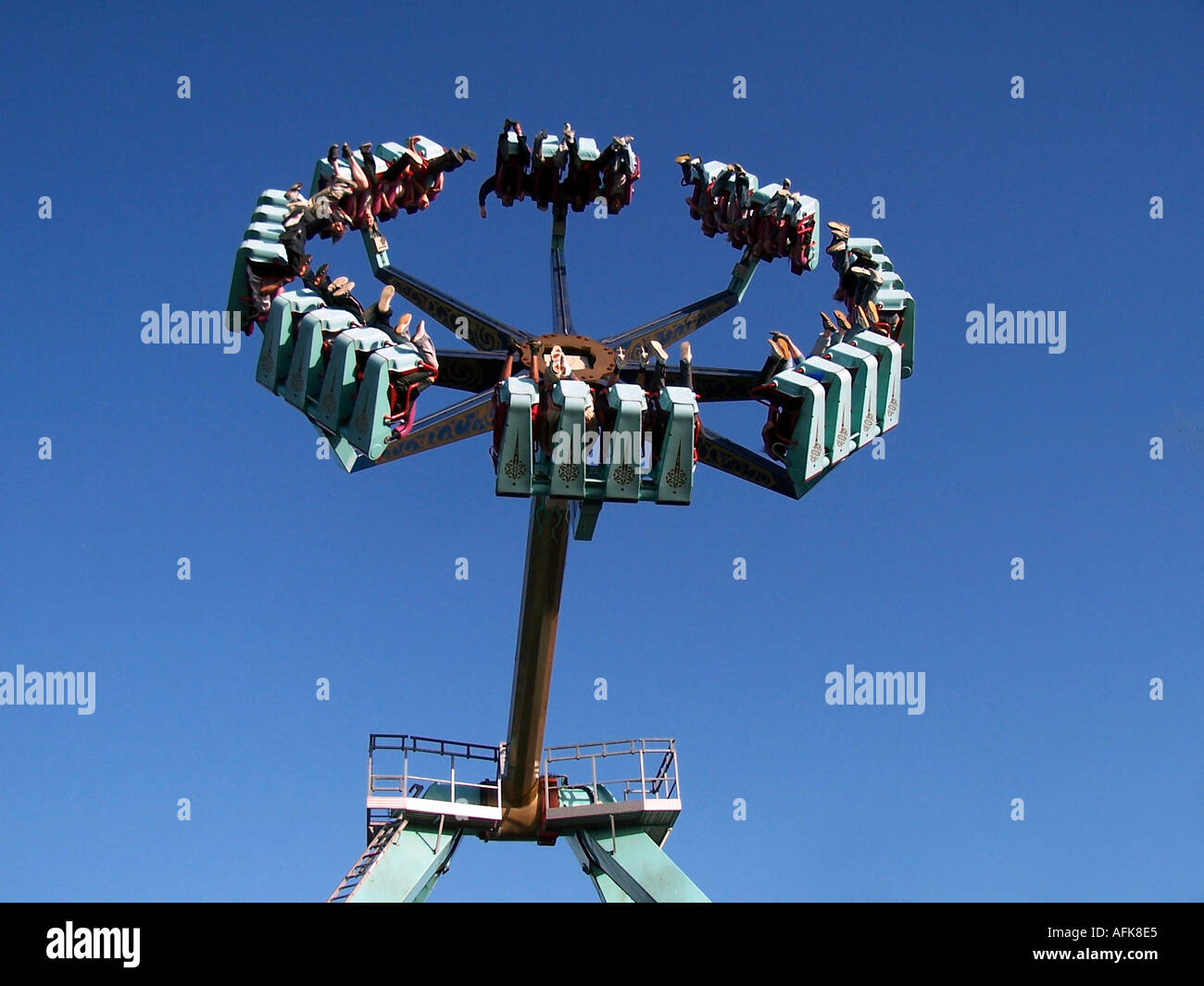 Parc d'Rollercoaster ride Banque D'Images