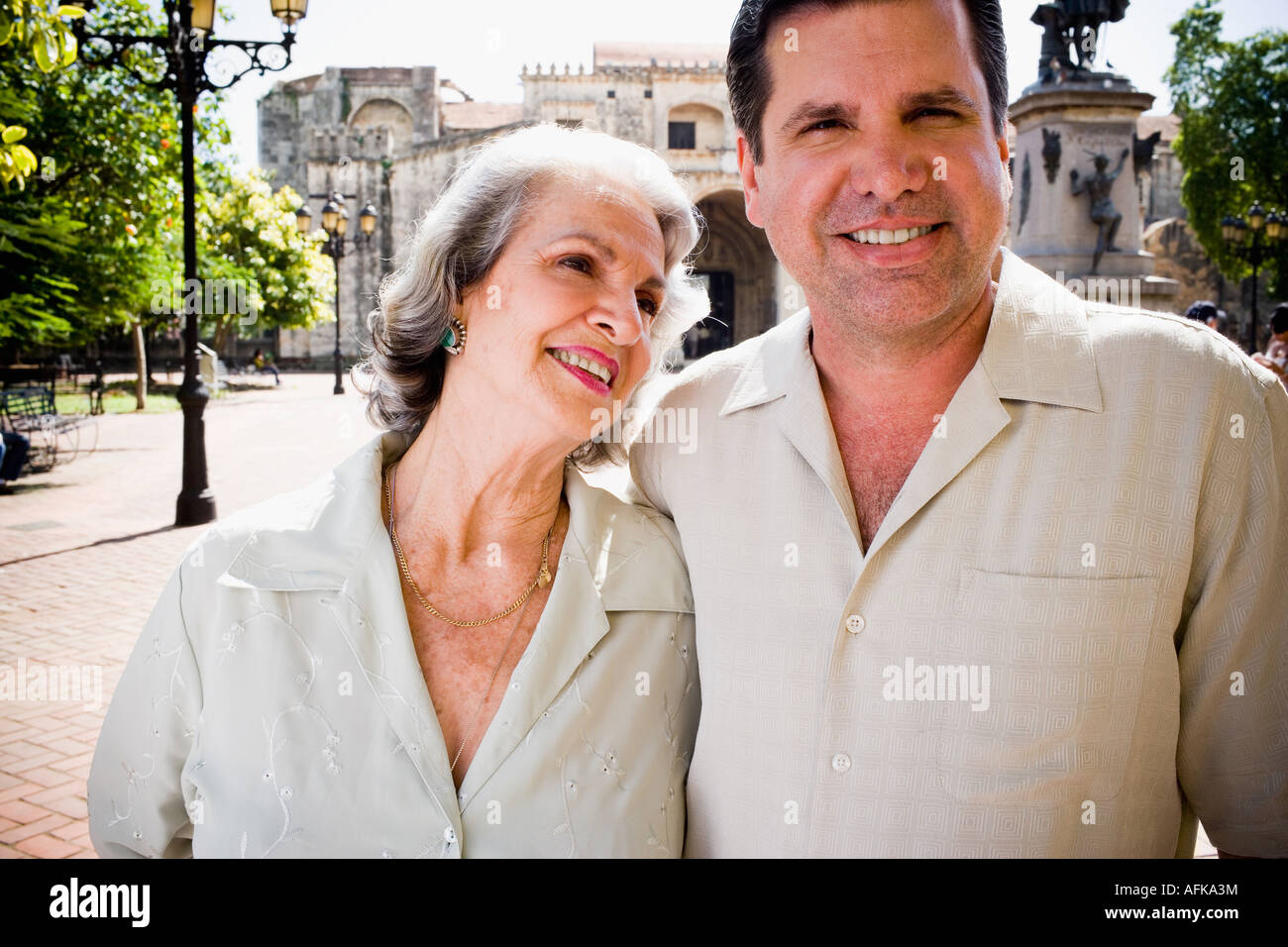 Portrait d'un homme mûr et sa mère Banque D'Images