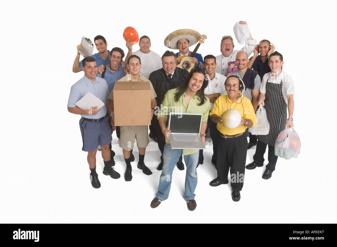 Portrait de groupe d'hommes de différentes professions Banque D'Images