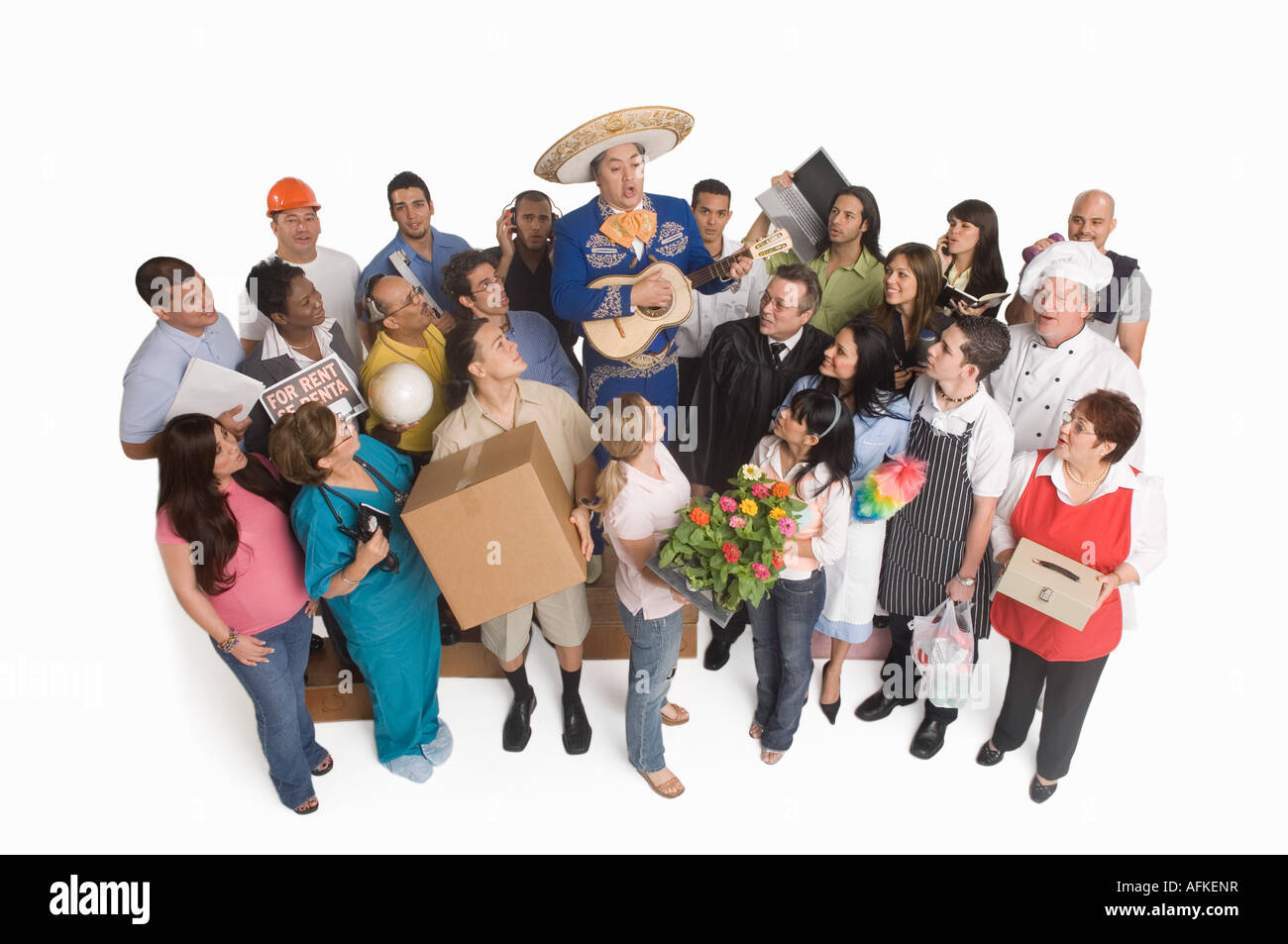 Portrait de groupe de personnes avec différentes professions Banque D'Images