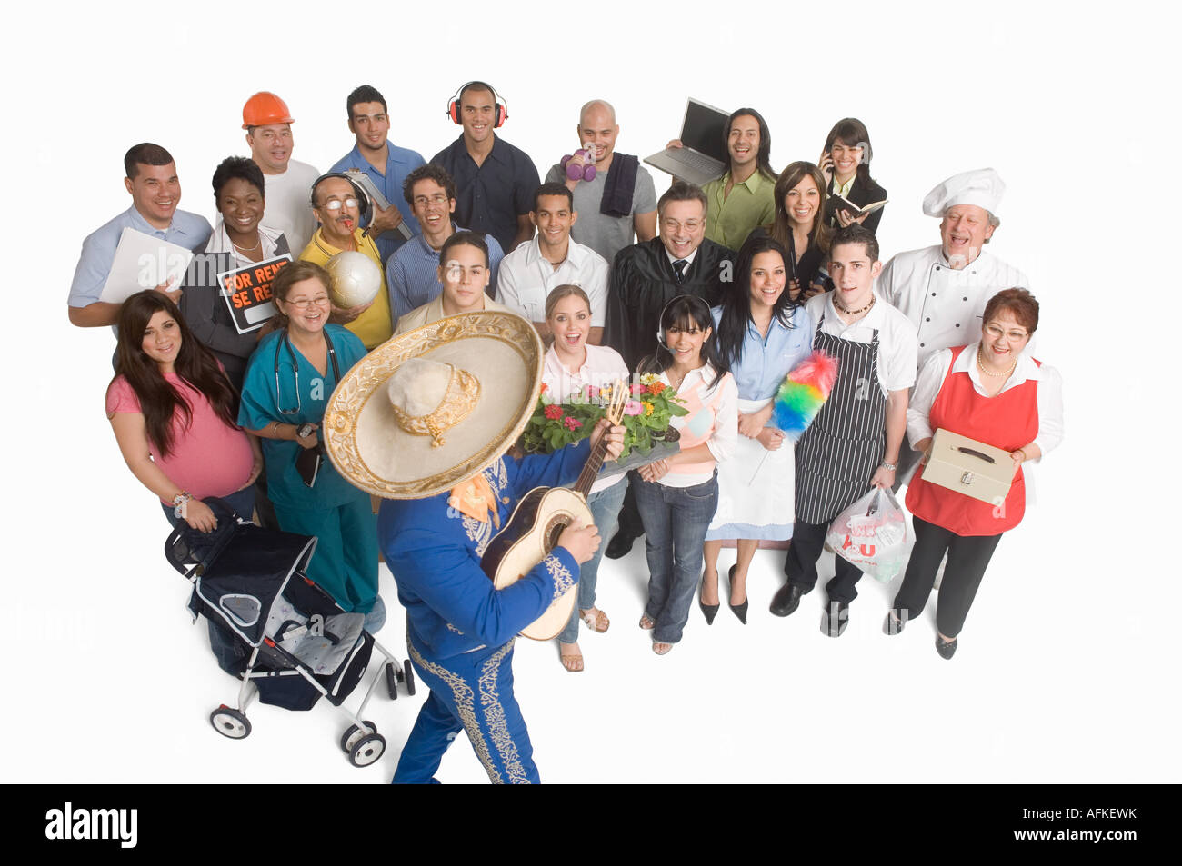 Portrait de groupe de personnes avec différentes professions Banque D'Images