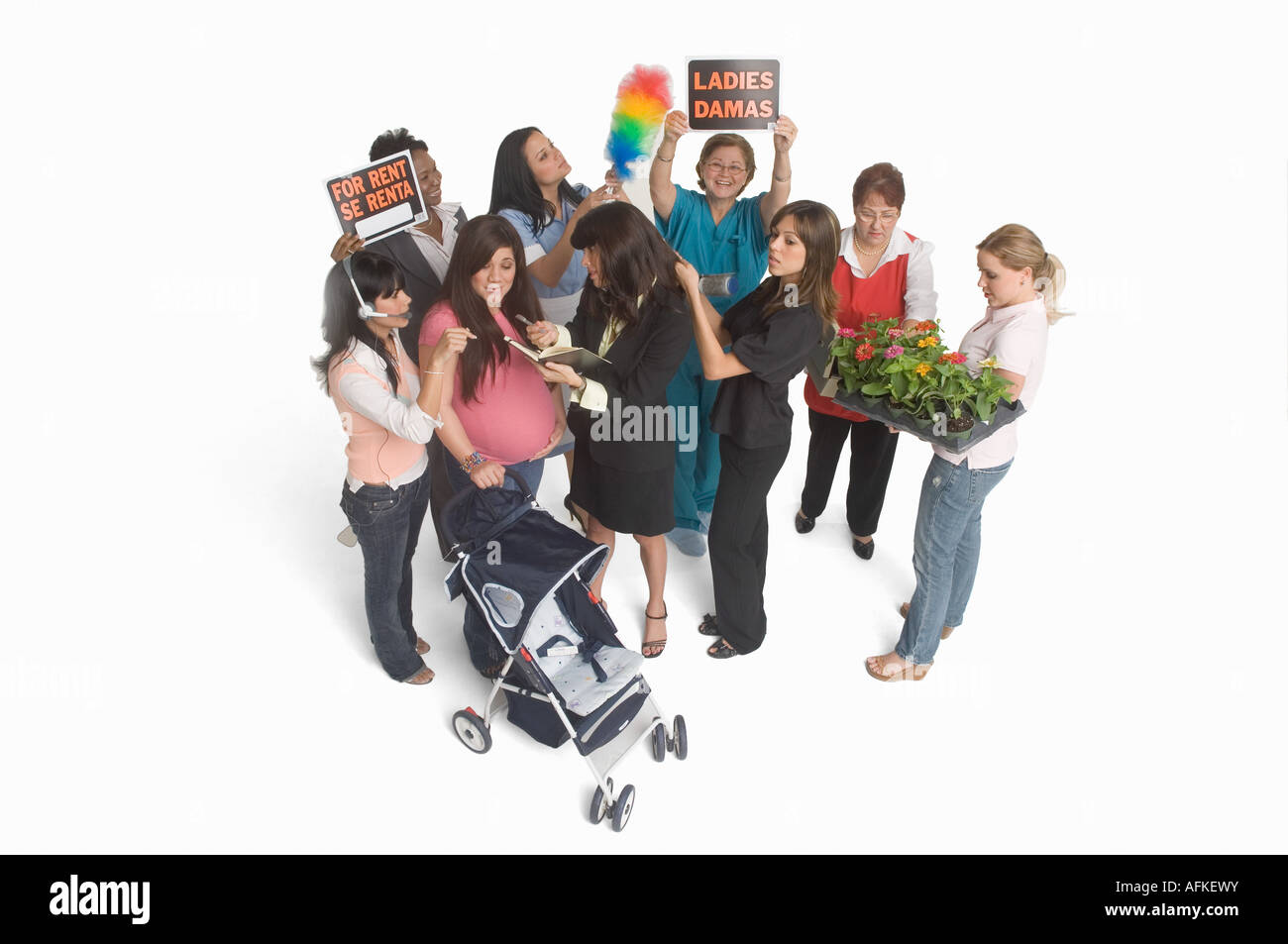Portrait de groupe de personnes avec différentes professions Banque D'Images