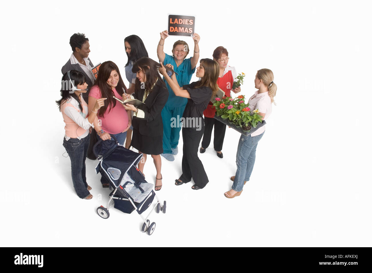 Portrait de groupe de personnes avec différentes professions Banque D'Images