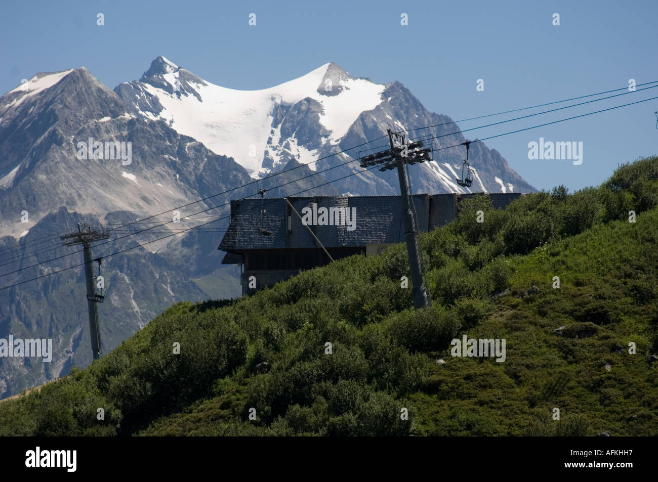Au-dessus de Courchevel 1850, alpes Banque D'Images