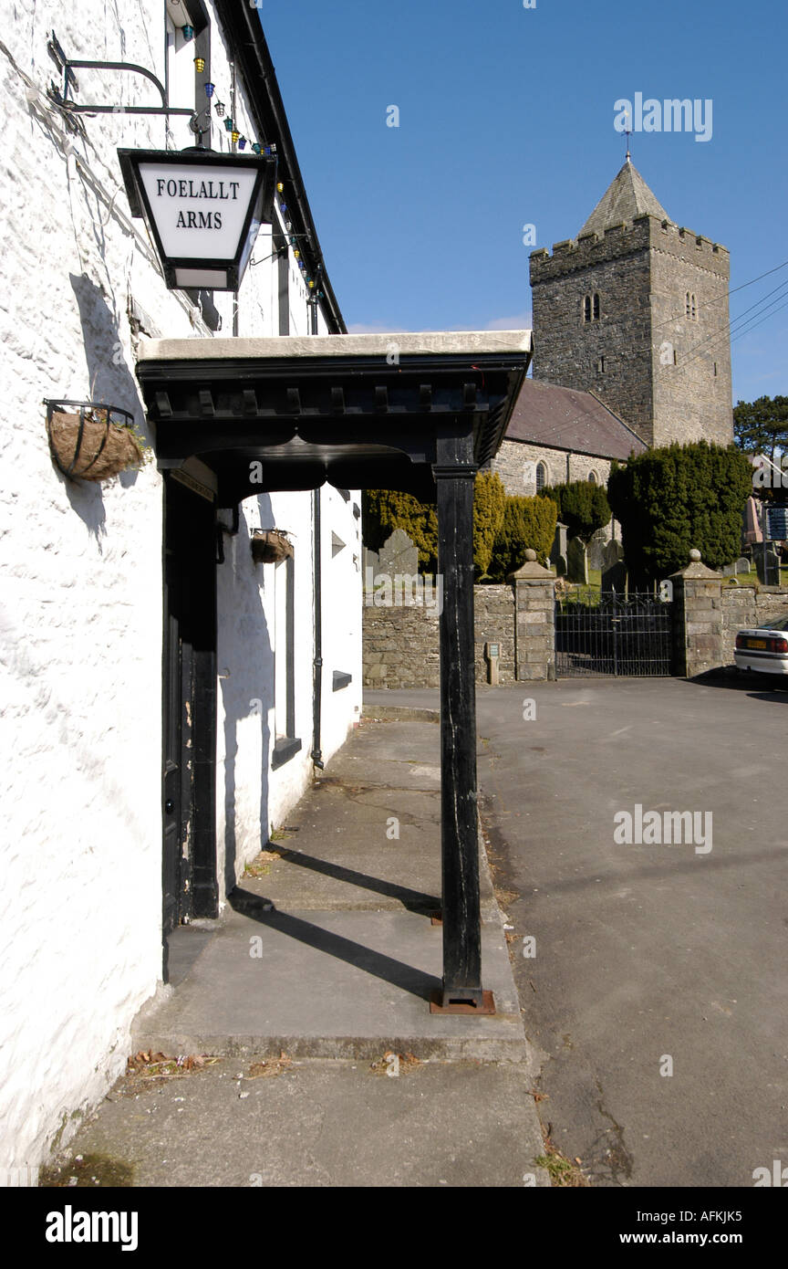 Le Foelallt Arms pub près de l'Église en Llanddewi Brefi galles Ceredigion Banque D'Images