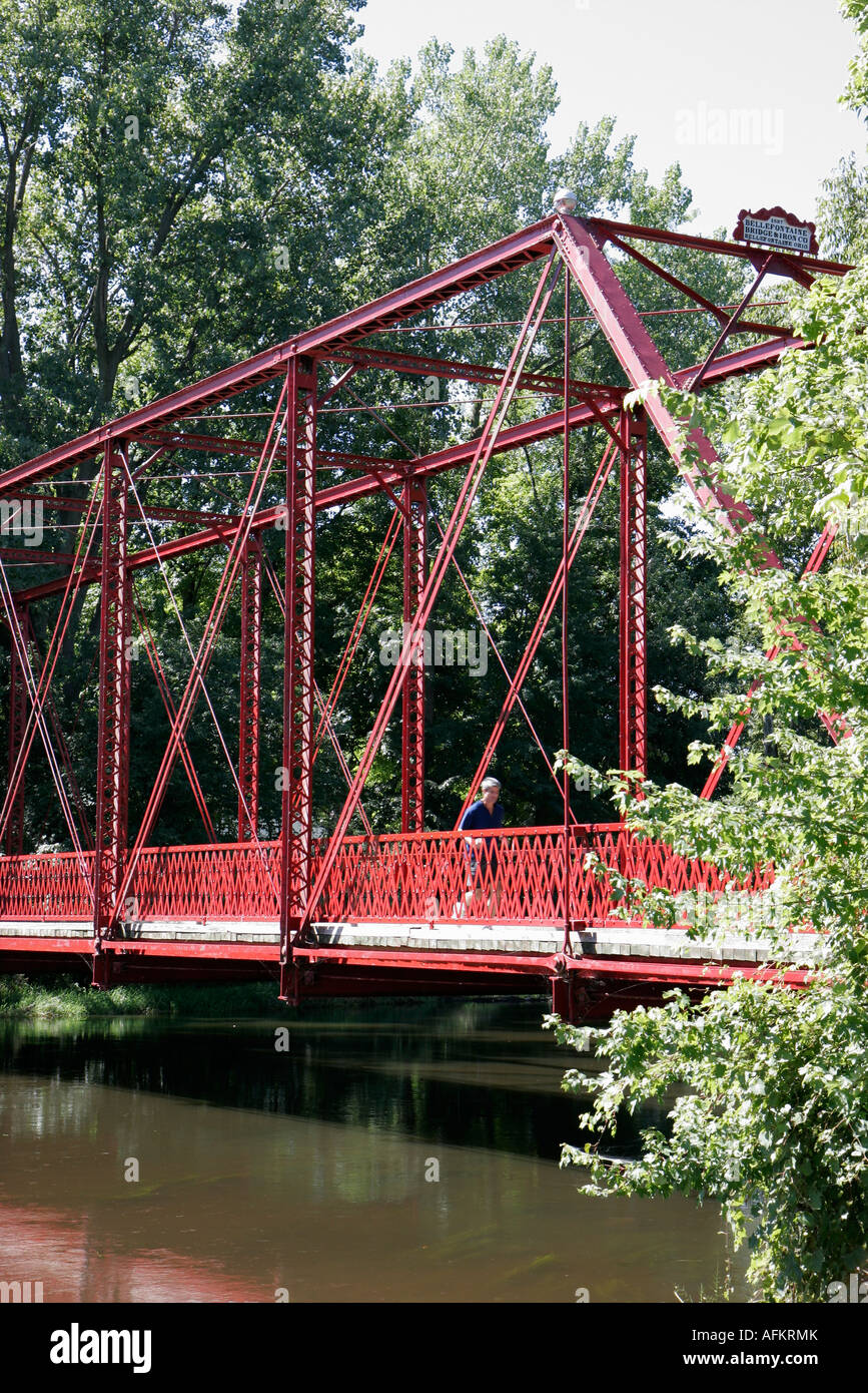 Indiana Comté de Kosciusko,Varsovie,Tippecanoe rivière eau,Chinworth Bridge 1897,Lake City Greenway Trail, les visiteurs Voyage voyage tourisme l Banque D'Images
