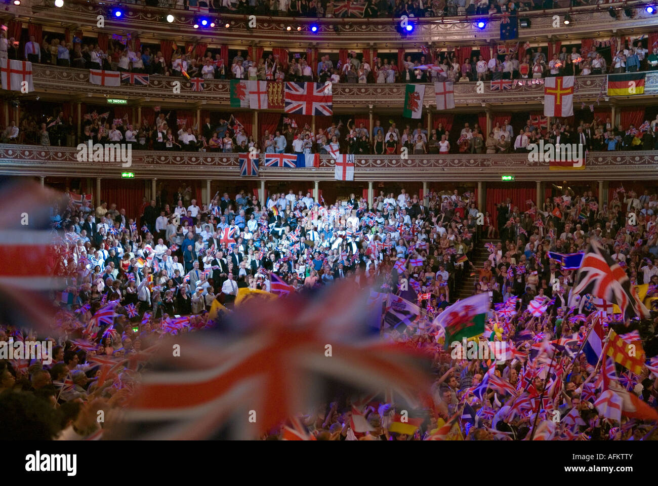 Last Night of the Proms au Royal Albert Hall à l'intérieur de South Kensington, London UK L'Henry Wood Promenade Concerts HOMER SYKES Banque D'Images