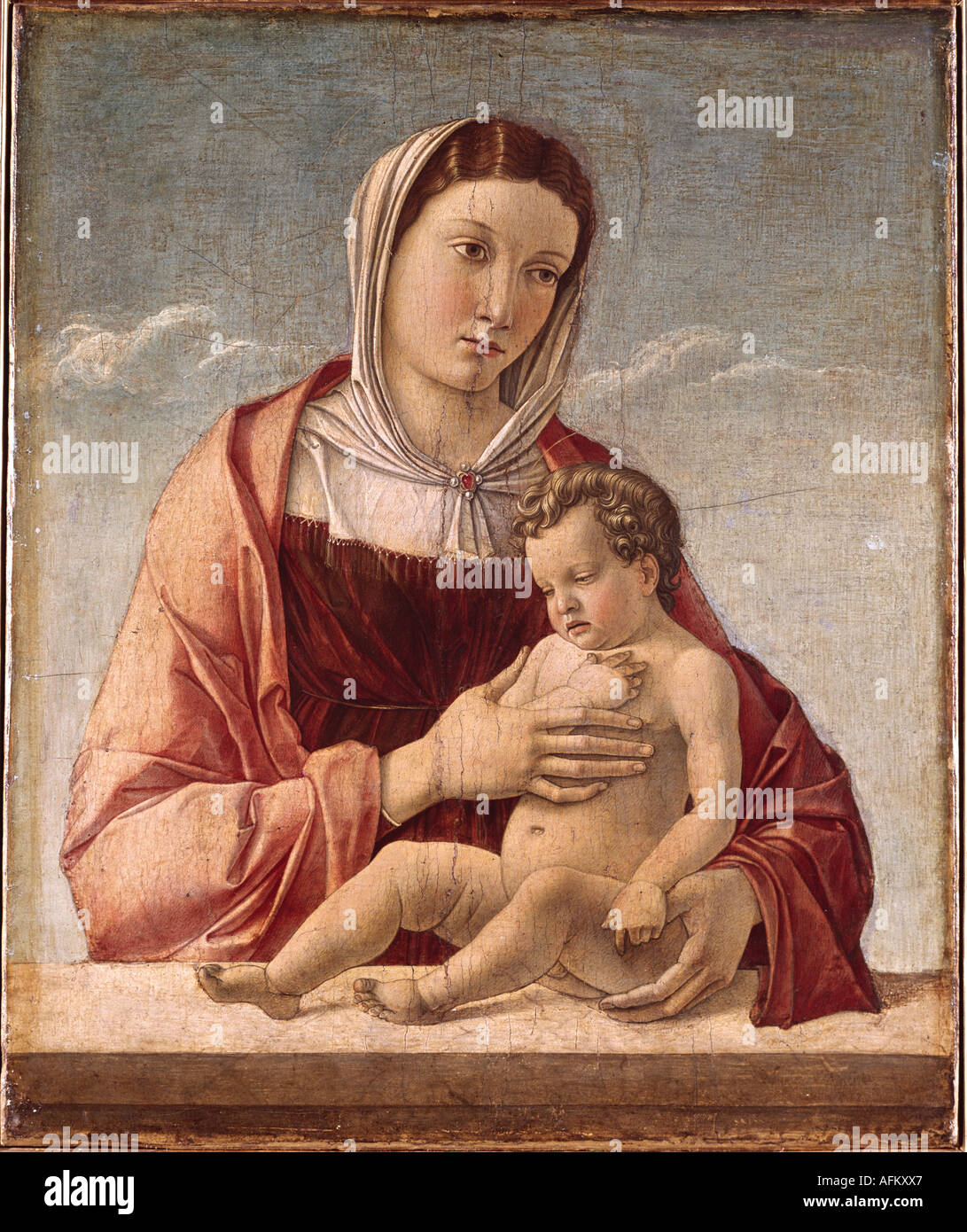 'Fine Arts, Bellini, Giovanni, (vers 1426 - 1516), peinture, 'Madonna avec enfant', 1460 - 1464, huile sur toile, 52 cm x 42,5 c Banque D'Images