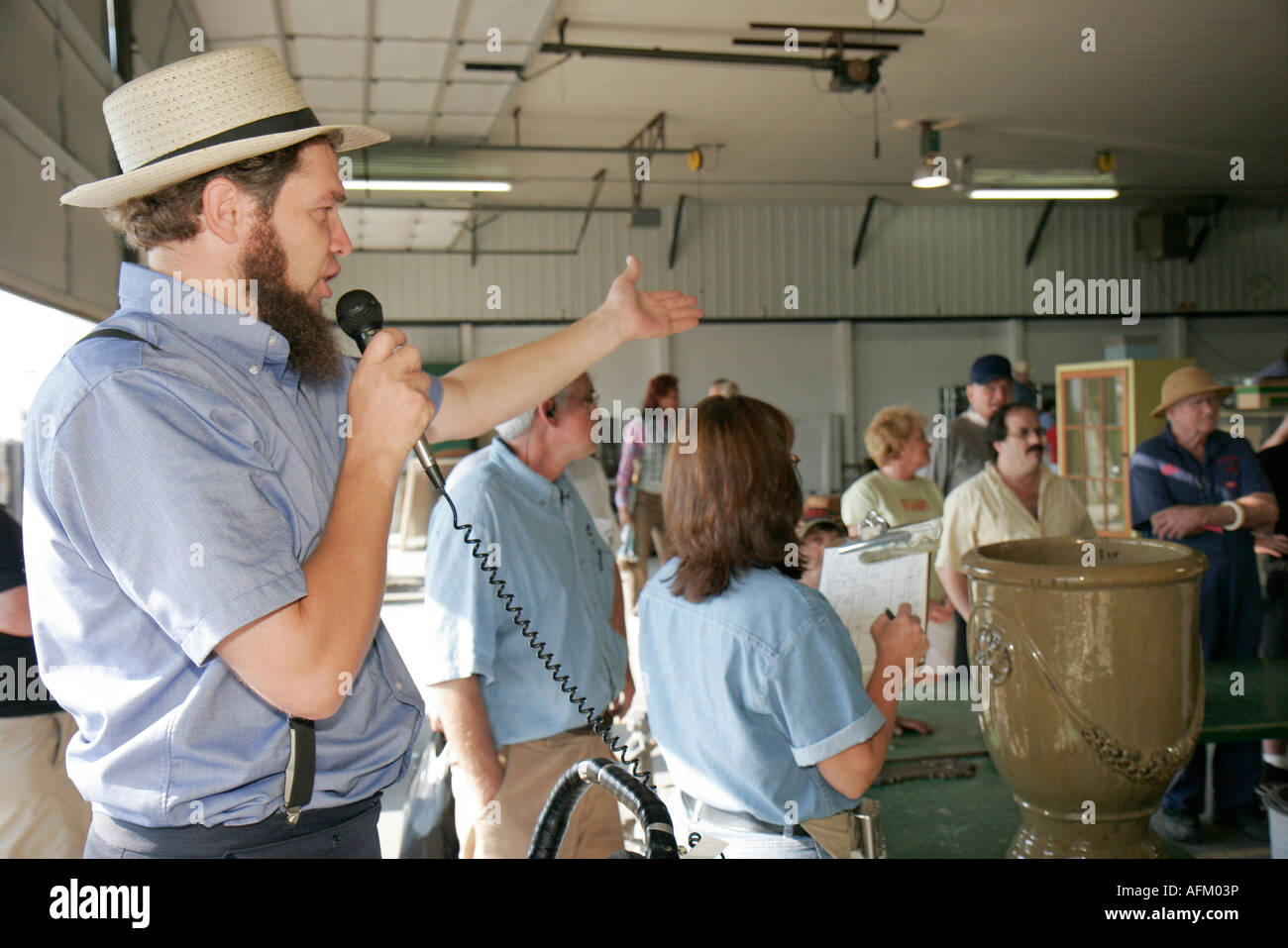 Shipshewana Indiana, Shipshewana Vente aux enchères maisons maison maisons résidence, Amish auctioneer, visiteurs Voyage tourisme touristique site touristique lan Banque D'Images