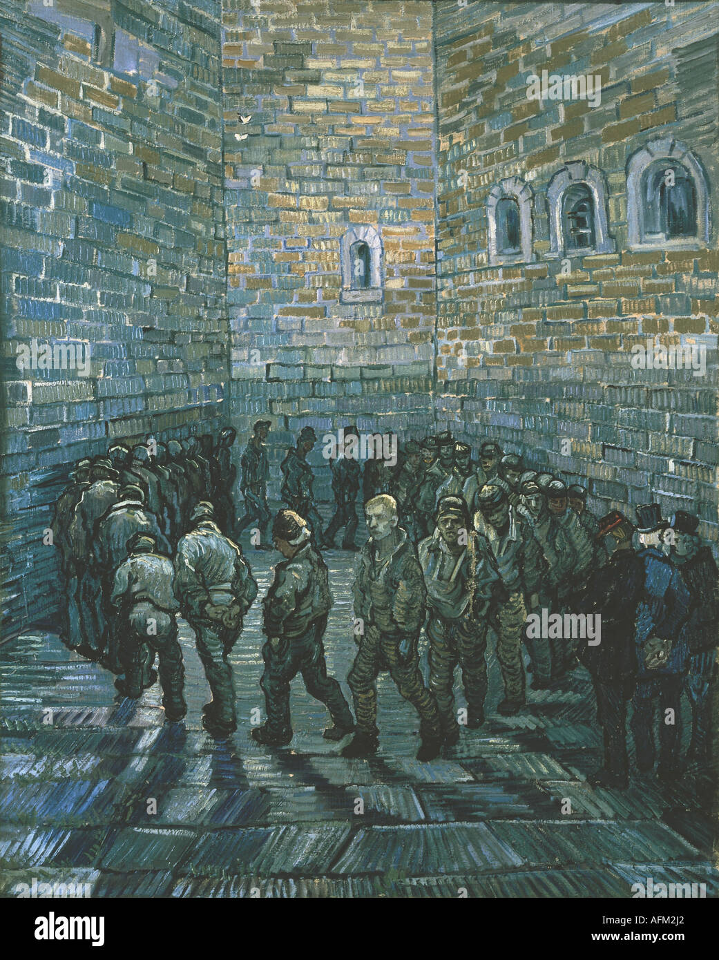'Fine Arts, Vincent van Gogh, (1853 - 1890), peinture, 'la cour de la prison", 1890, huile sur toile, musée Pouchkine, Moscou, h Banque D'Images