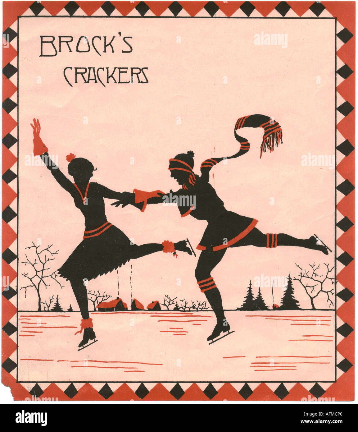 Brock's Christmas Cracker box label vers 1925 Banque D'Images