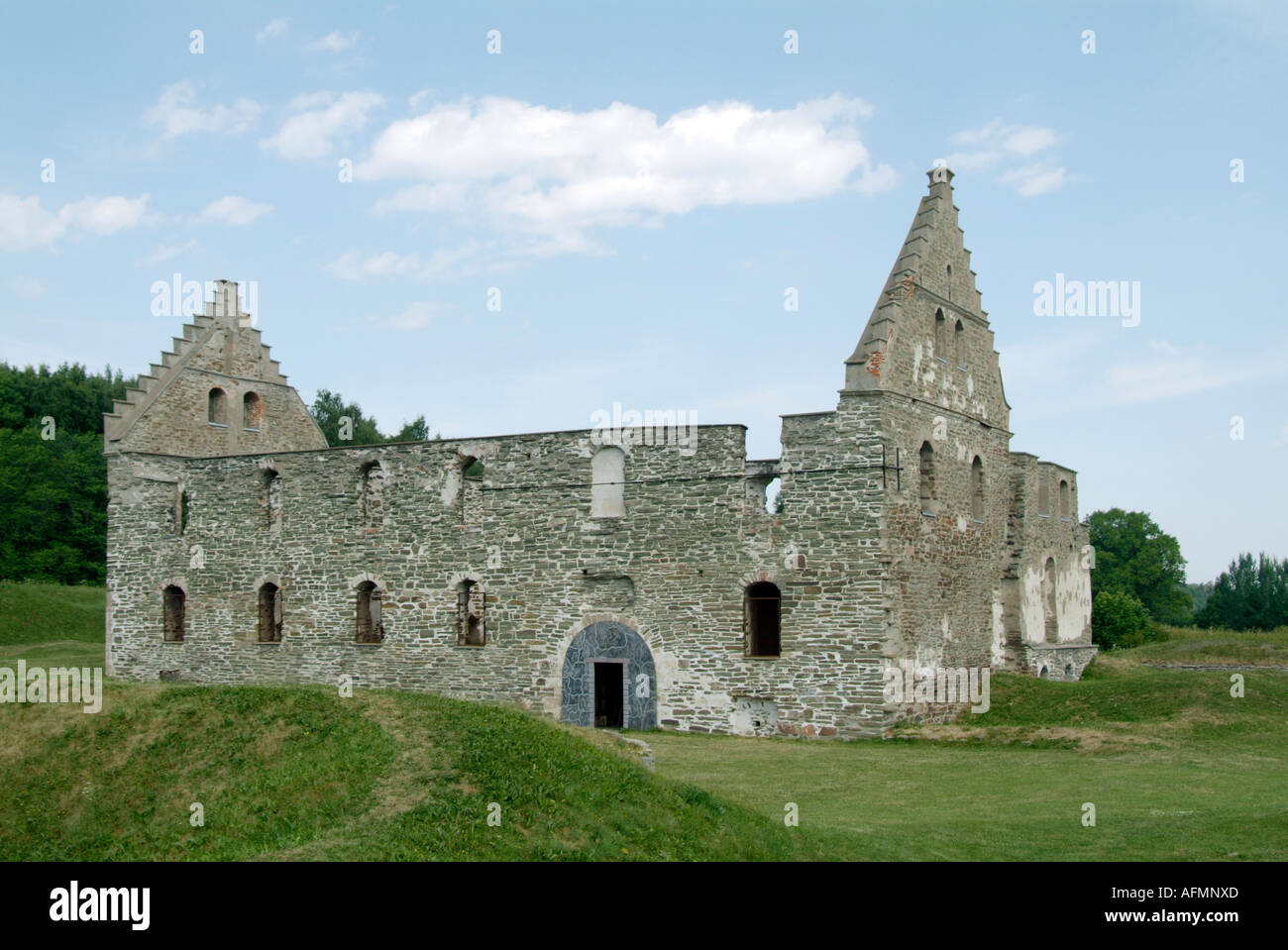 Gränna Visingsö, Visingsborgs grevskap,,, ruines, de, Suédois, monastère, sur une île, dans le lac Vattern,,, désolée, moine, pierre, Banque D'Images