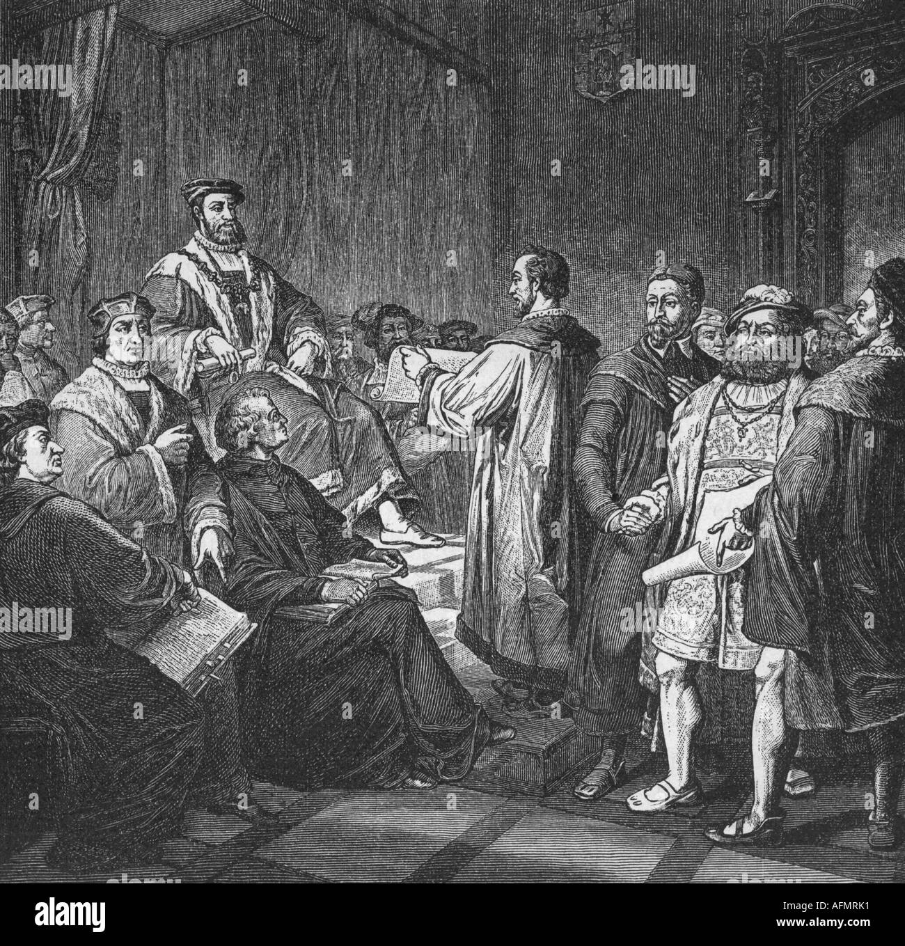 Événements, réforme protestante, paix d'Augsbourg, 25.9.1555, Banque D'Images