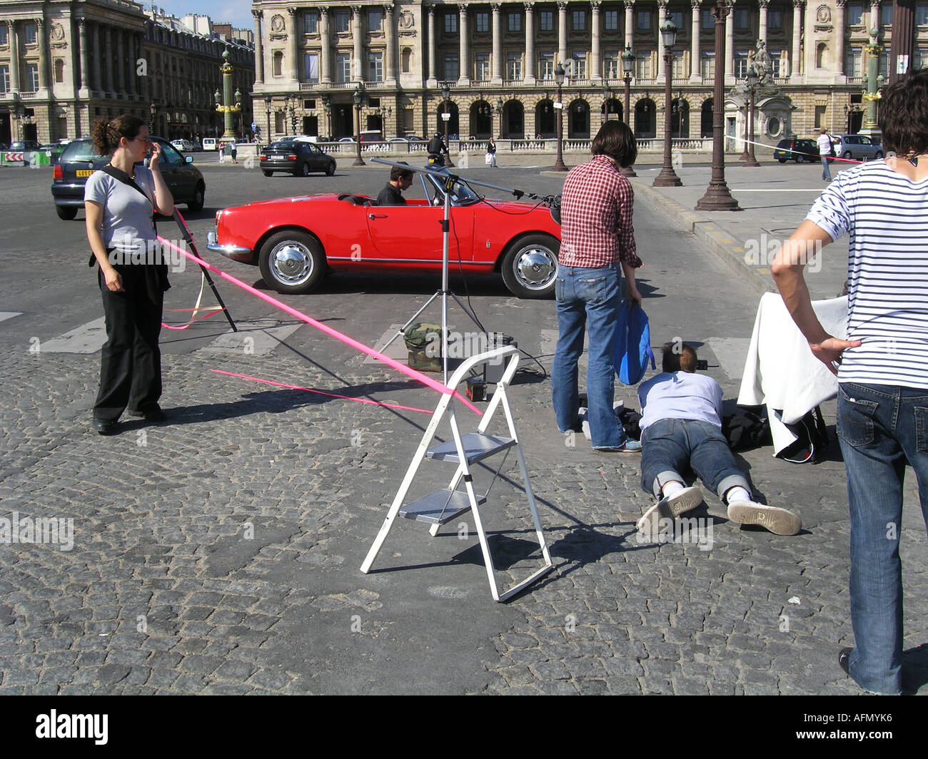Alfa Romeo Giulietta Spider dans professional magazine photoshoot à Place de la Concorde Paris France Banque D'Images