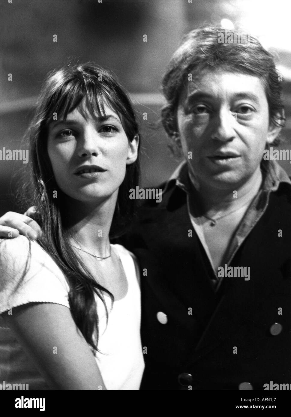Birkin, Jane, * 14.12.1946, actrice et chanteuse britannique, avec Serge Gainsbourg, années 1970, 70 ans, femme, Banque D'Images