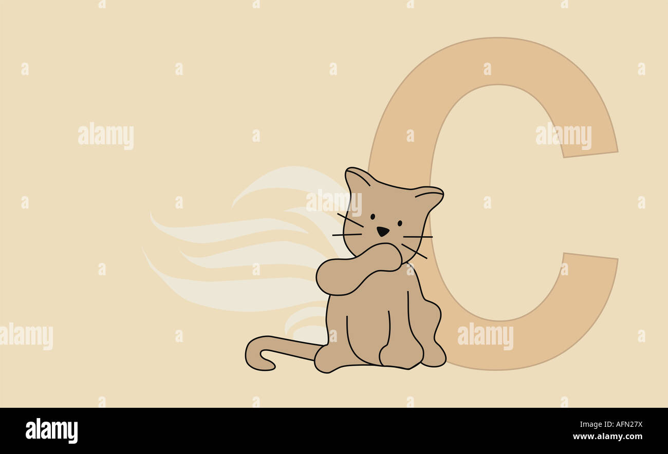 La lettre C avec un chat Banque D'Images La lettre C avec un chat Banque D'Images