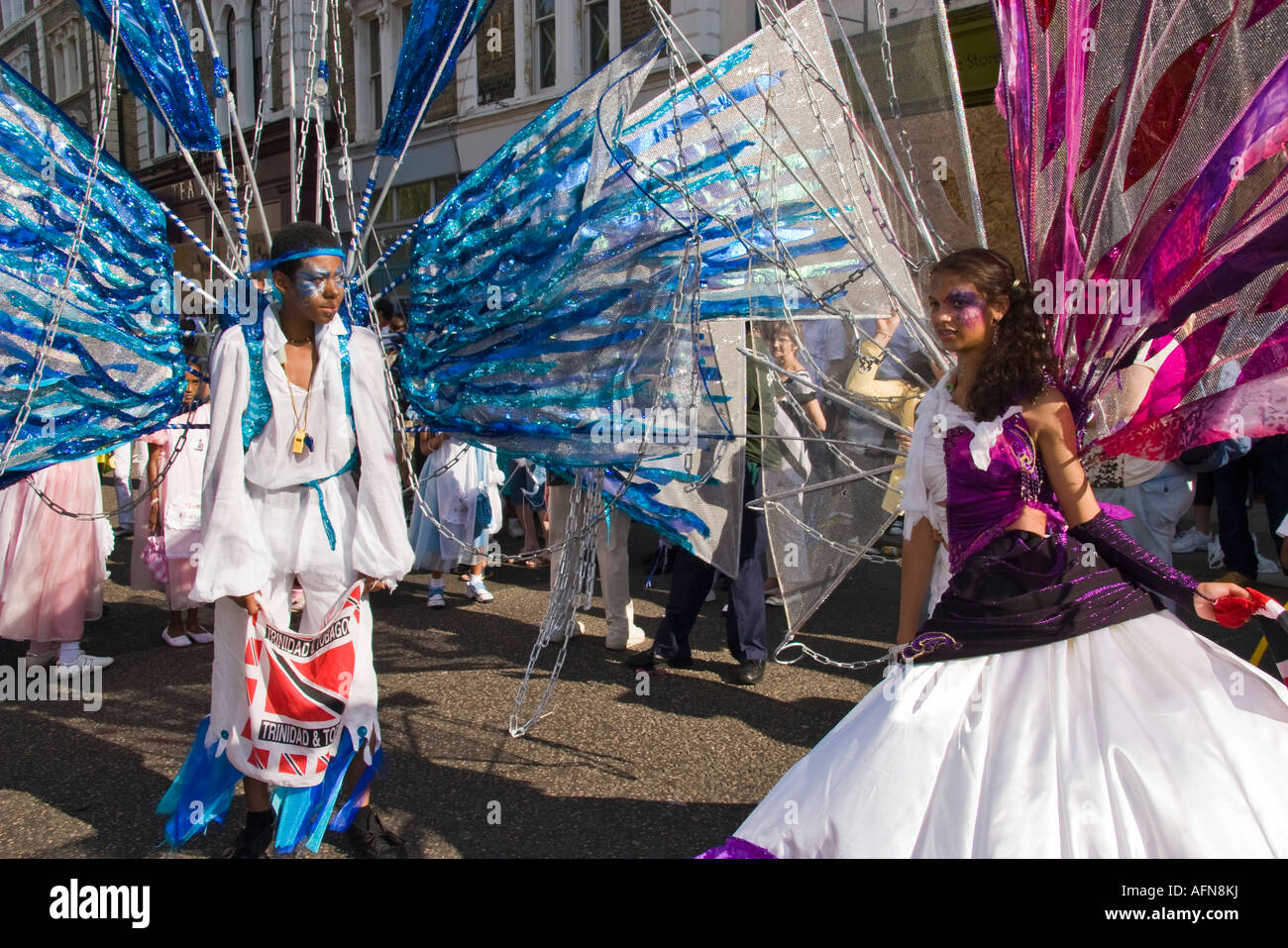 Danseurs au carnaval de Notting Hill Londres Banque D'Images