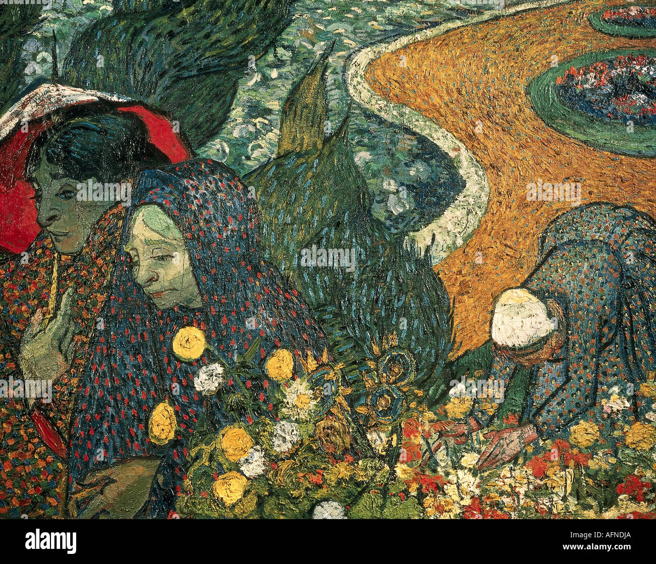 'Fine Arts, Vincent van Gogh, (1853 - 1890), peinture, 'Mémoires du jardin à Etten ou dames d'Arles", novembre 1888, o Banque D'Images